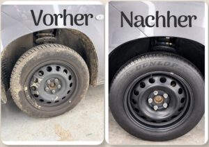 Felgenreinigung Bielefeld vorher nachher, Alufelgen reinigen lassen, Felgenaufbereitung und Bremsstaub entfernen bei Glanz Car