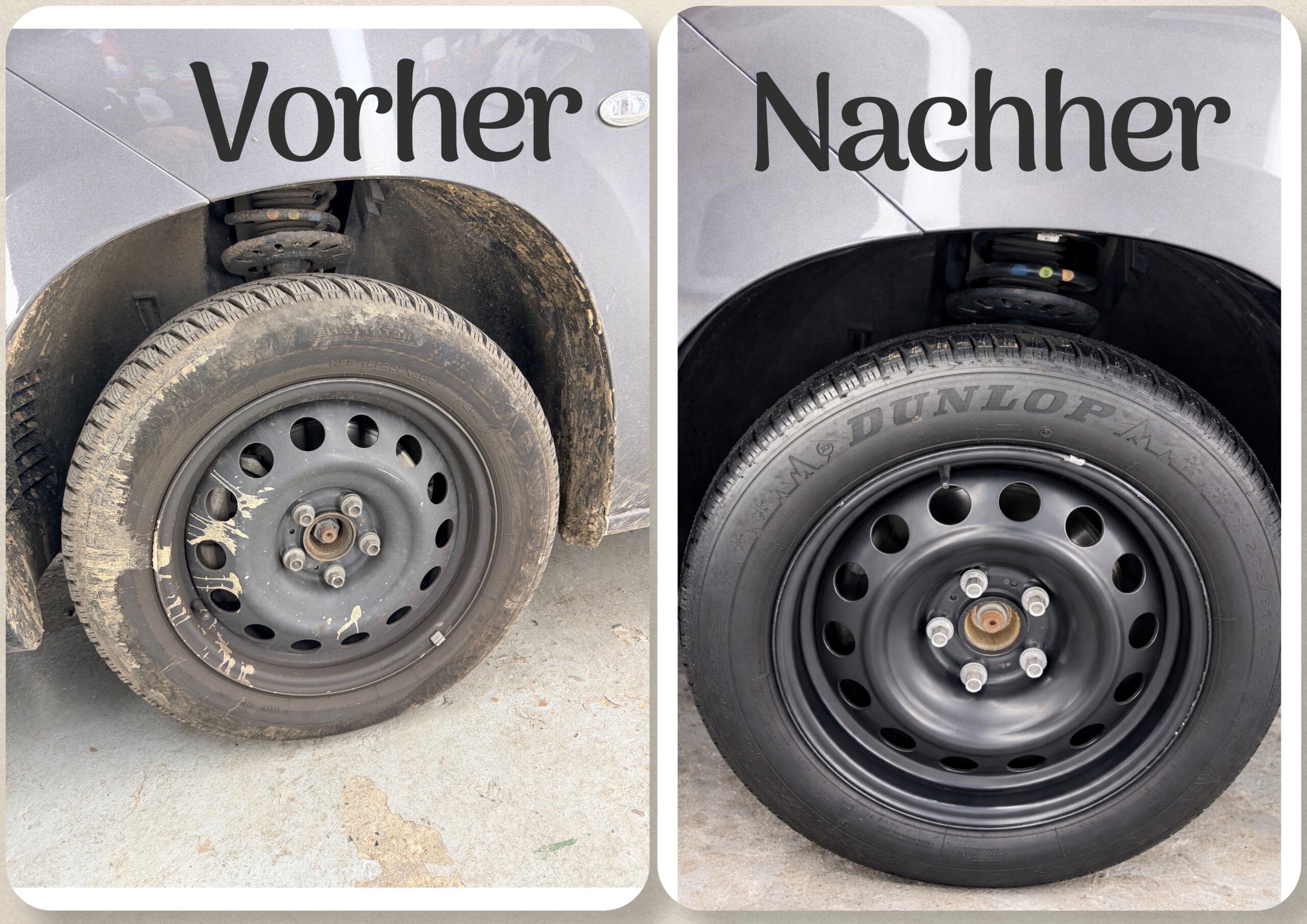 Felgenreinigung vorher nachher